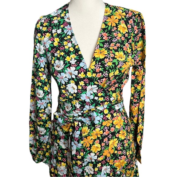 Maje Roen Floral Asymmetric Midi Dress NEW - Picture 3 of 14